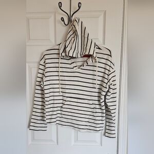 Striped Hoodie with Drawstrings